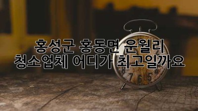 홍성군 홍동면 운월리 청소업체, 어디가 최고일까요? ✨